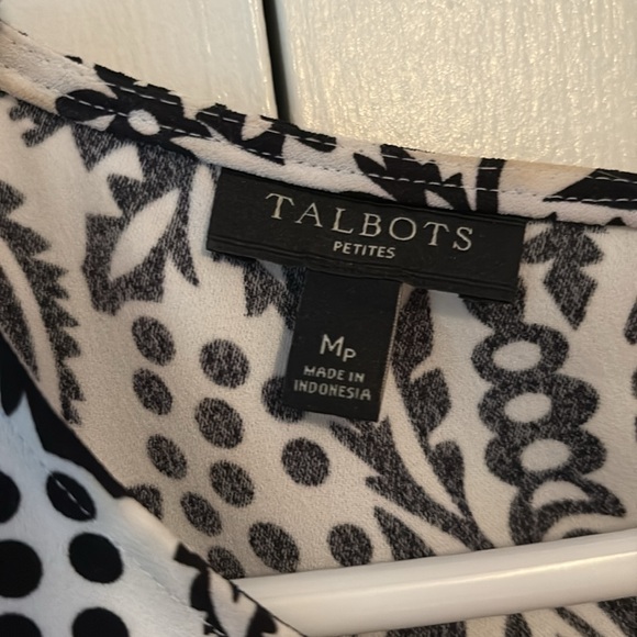 Talbots Black and White Patterned Tank Top - Picture 2 of 5